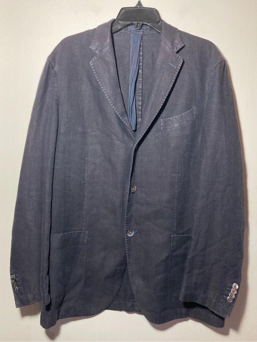 Boglioli Linen “Coat”- K Jacket Herringbone Washed Linen Look Men Size 42-44 USA